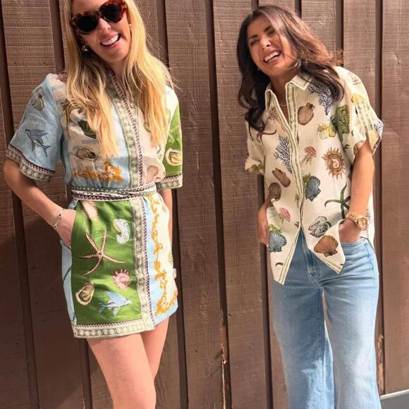 ALEMAIS Bath House Mini Dress in Linen - Picture 5 of 13